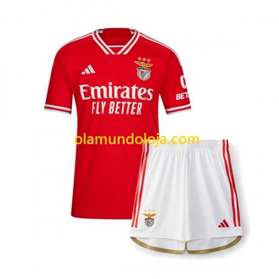 Camisola Benfica Criança Equipamento Primeiro 2023-2024 Manga Curta
